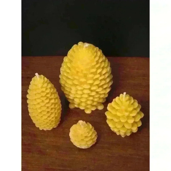 Handmade Beeswax Candle - Pine Cone Group  of 4 - Picture 5 of 5